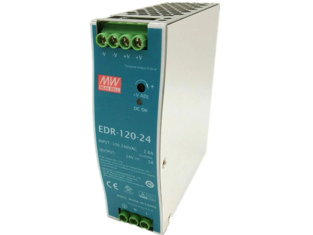 Fuente Alimentación carril DIN, ac-dc, 120W, 1 salida 5A a 24Vdc